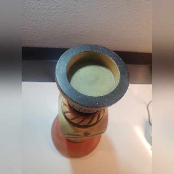 2004 Julie Ueland Designer SouthWest Painted 11.5 Pillar acandle Holder - Picture 6 of 16